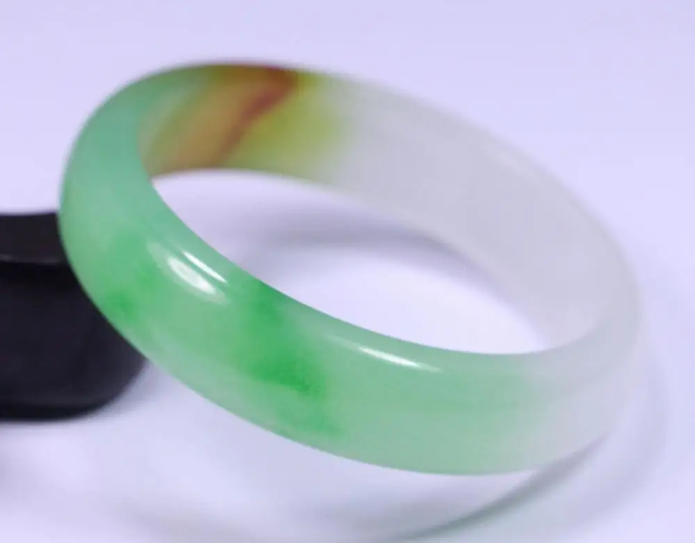 

62MM VERY FINE RARE NATURAL GREEN WHITE YELLOW JADEITE JADE BRACELET BANGLE a 5.19
