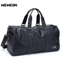 Homens Grande Couro PU Bolsa de Ombro Saco de Ginásio de Esportes Para Fitness Treinamento Durável com Bolso Sapatos Mulheres Luz de Viagem Suave bolsa