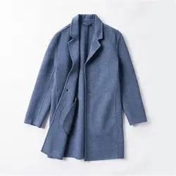 100% Albaca двухстороннее кашемировое пальто для мужчин 2018 Новое свободное 900 г шерстяное двухстороннее британское пальто