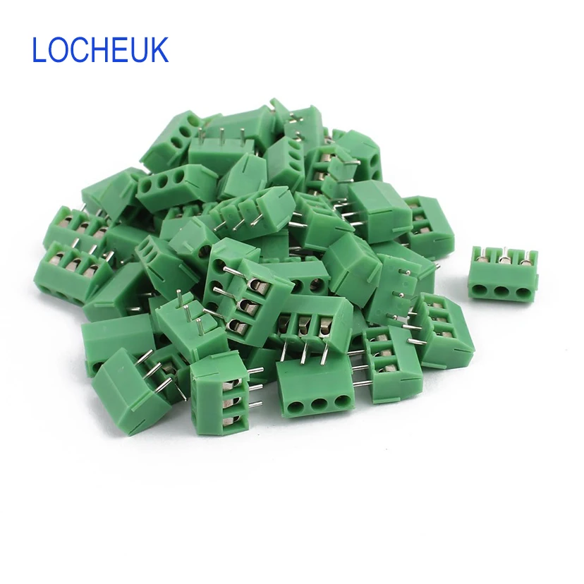 

20Pcs KF396 AC300V 10A 3P 3.96mm Pitch Screw PCB Terminal Blocks Connector Green