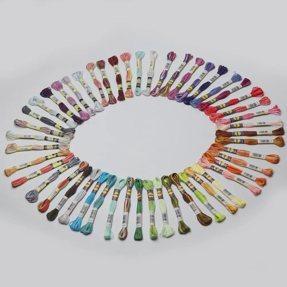 

Variegated Cotton Thread 8.7Yards per skein Color Variation Embroidery Floss Multicolor Cross stitch 6 strands DMC and N-DMC