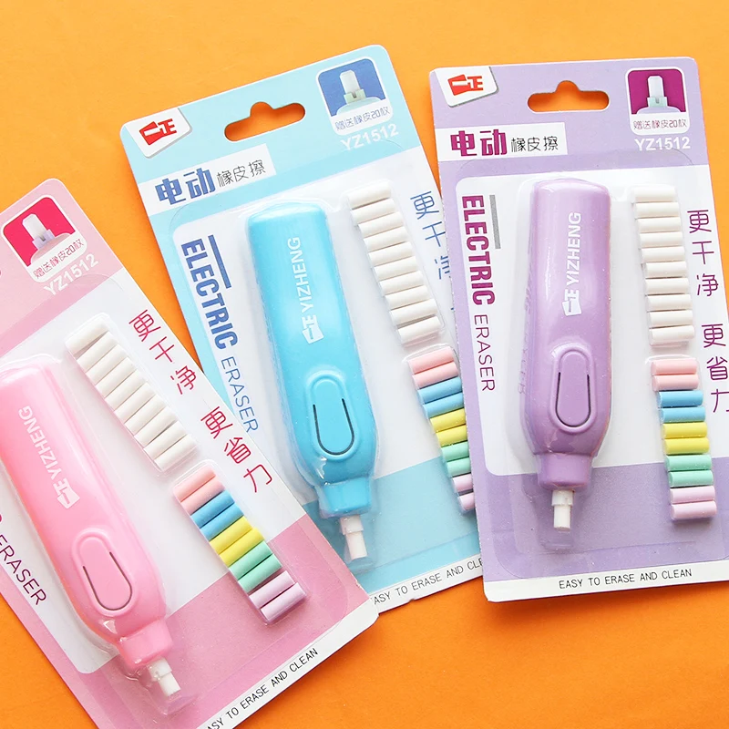 Creative Candy Color Electric Eraser Set Pencil Eraser Rubber Eraser