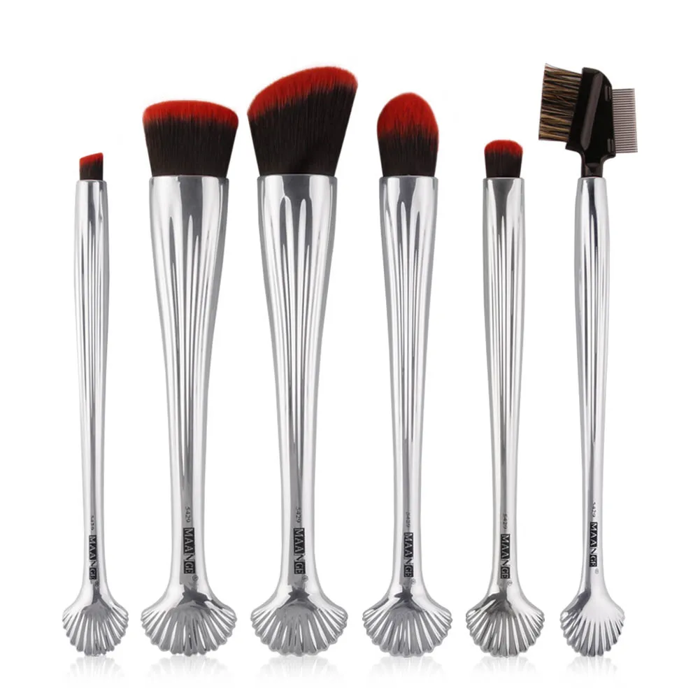 

6 Pcs/Set Makeup Brushes Cosmetic Tool Foundation Powder Eyeshadow Concealer Blusher Shell Make Up Brush Kit HB88