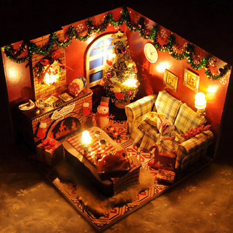 WINCO кукольный дом Миниатюрный DIY кукольный домик с мебелью мини деревянный дом рождественский дом игрушки для детей Лучший подарок на день рождения