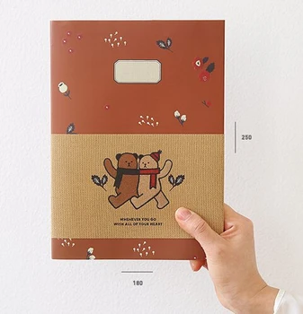

Cute Cartoon Bear Diary Book Korean Fashion B5 Notebooks 18*25*0.9cm 128 Pages Lined Sheets PVC cover Kawaii Journal Gift