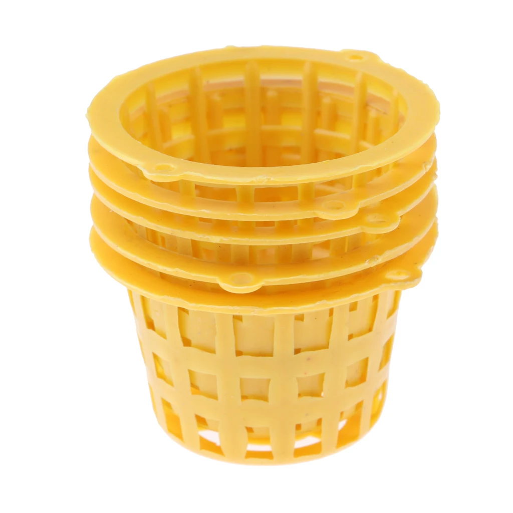 5 Pieces 1/12 Dollhouse Miniature Plastic Yellow Mesh Basket Kitchen Rooms Items Accessories Kids Playset