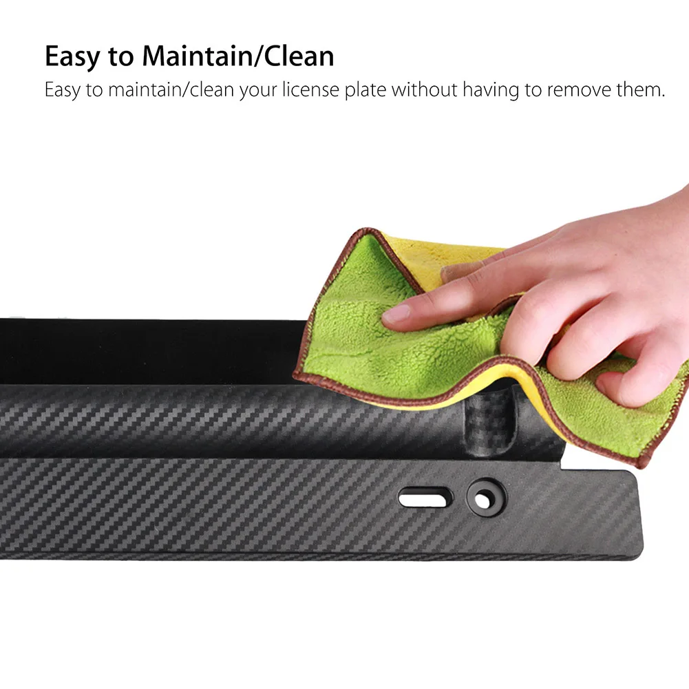 

2019 Hot Universal Adjustable Carbon Fiber Pattern Car Racing License Plate Frame Holder Bracket BX