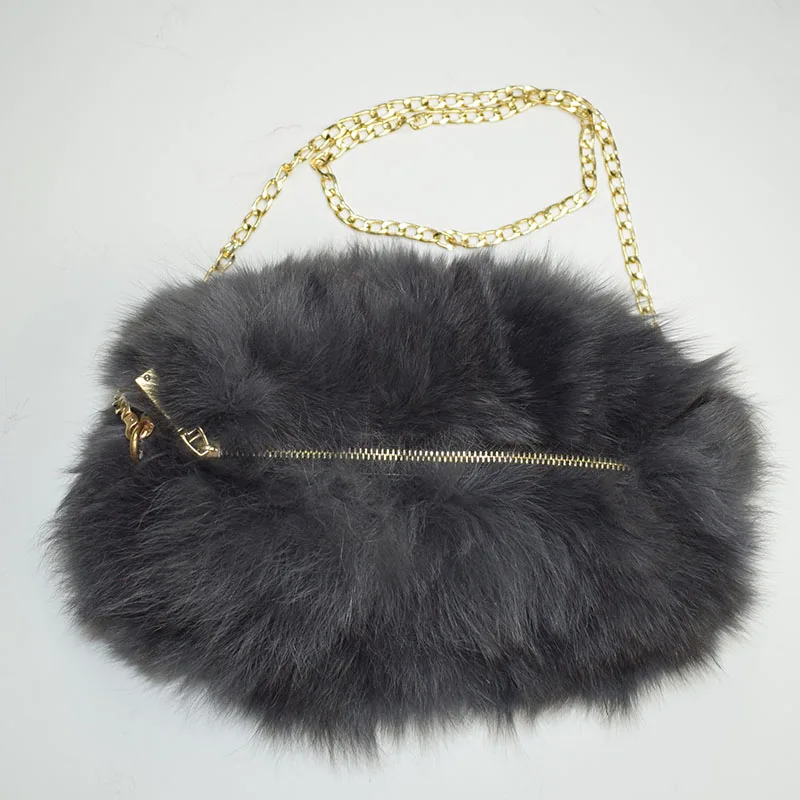 Ручная сумочка-муфта из натурального Лисьего меха, зимняя ручная грелка, настоящая Меховая муфта, модная женская карманная муфта с цепочкой, бренд MS. MinShu