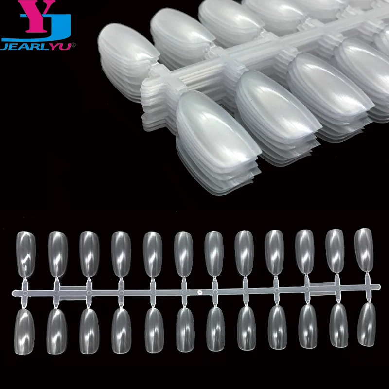 

50pcs Transparent False Nail Tips Oval Round Tip Nail Display Practice Acrylic French Full Cover Manicure Fake Nail Tranier Tool