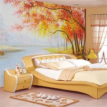 Qingchun пользовательские 3D принт Ткань и текстильные обои для стен ткань картина маслом моющиеся матовый шелк для Гостиная пейзажа