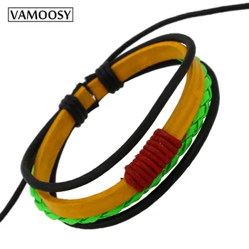 

VAMOOSY 2018 Hot Summer Style Bracelet Men Fashion Handmade Leather Wrap Cross Charm Bracelets Bangles Male Pulseras Wholesale
