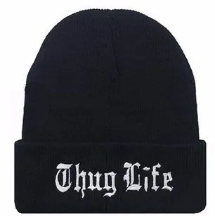 Новинка, западные пляжные шапочки THUG LIFE, вязаные шапки, вязаные шапки в стиле хип-хоп для мужчин и женщин, зимние теплые шерстяные шапки Gorros