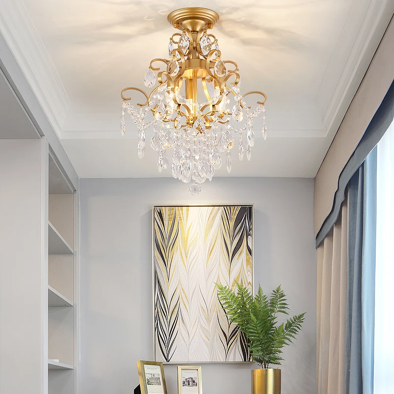 Современный минималистичный потолочный светильник для гостиной романтическая детская спальня лампа золотой кристалл потолочное внутреннее освещение, люстры Fixtur