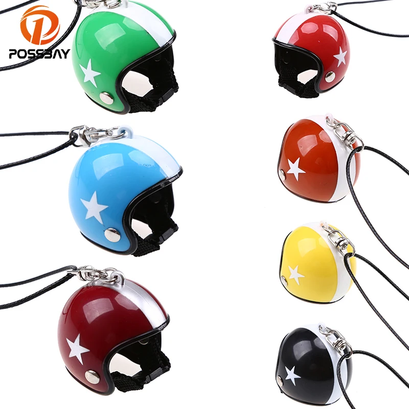 

POSSBAY Creative Motorcycle Mini Helmets Keychain Pendant Five Star Hat Car Keychain Accessories Key Rings Gifts