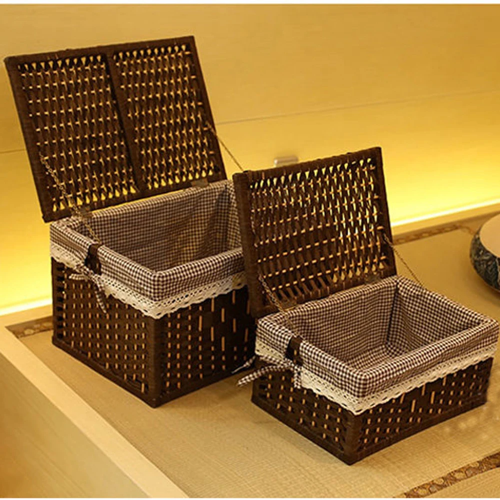 Laundry Storage baskets container Paper rope Cloth Storage ...