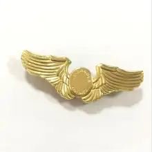 Изготовленный На Заказ Блестящий Золотой значок Wings коллекции серебряные значки с крыльями