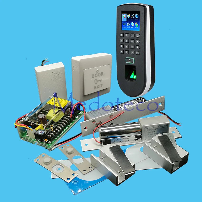 Full Two Door Fingerprint Access Control System Kit Double Glass Door ...
