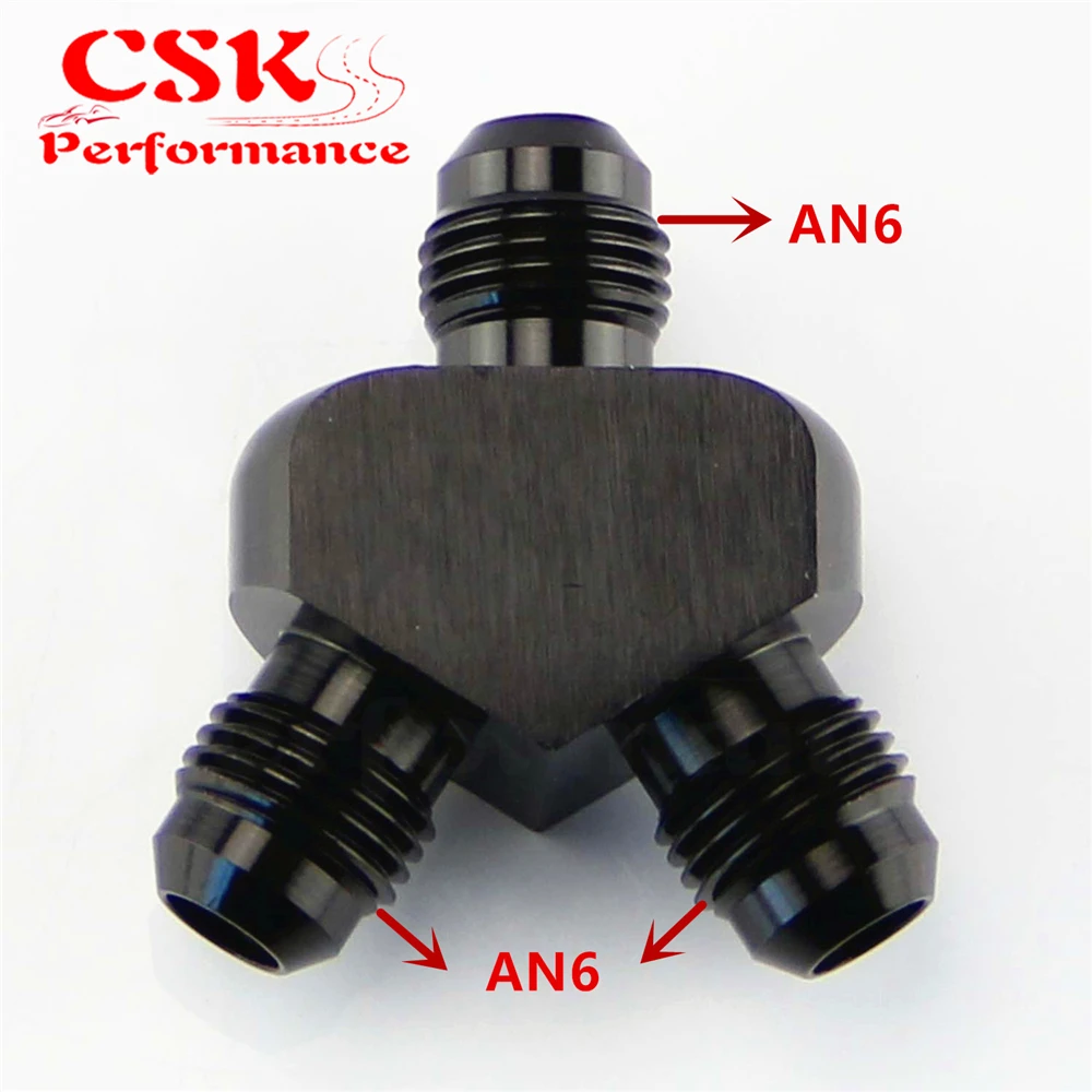 AN6 To 6AN X 2 алюминиевые Y образные АДАПТЕРНЫЕ фитинги черные адаптеры|adapter fitting|an6 to