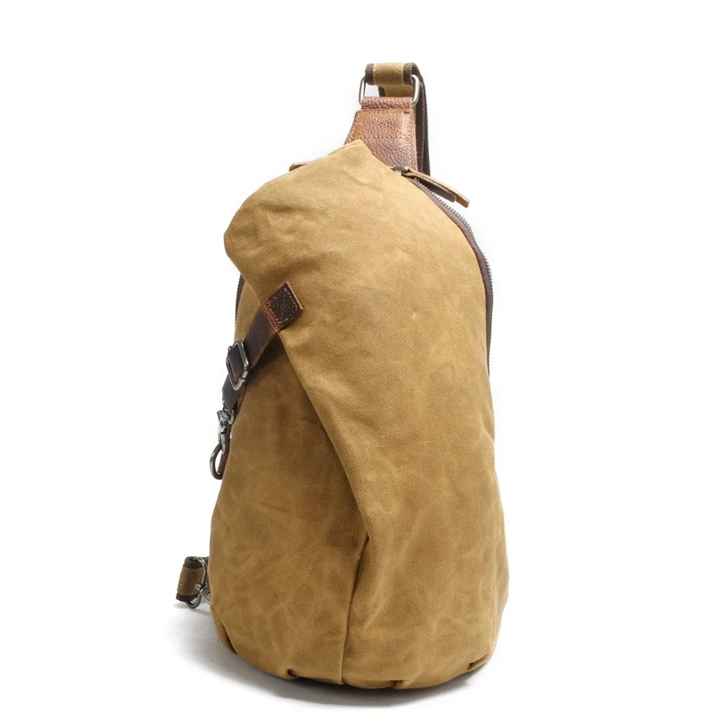 

M265 Anti Theft Oil Wax Canvas Men Chest Bag Casual Travel Crossbody Bag Messenger Bags Waterproof Men Shoulder Strap Pack Bag
