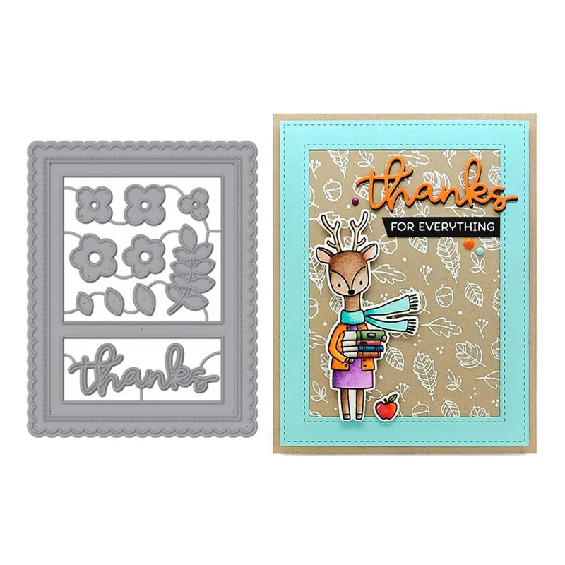 

Naifumodo Frame Flower Dies Metal Cutting Dies Thanks Dies Cutting Scrapbooking and Card Making Ablum New 2019 Stencil Craft