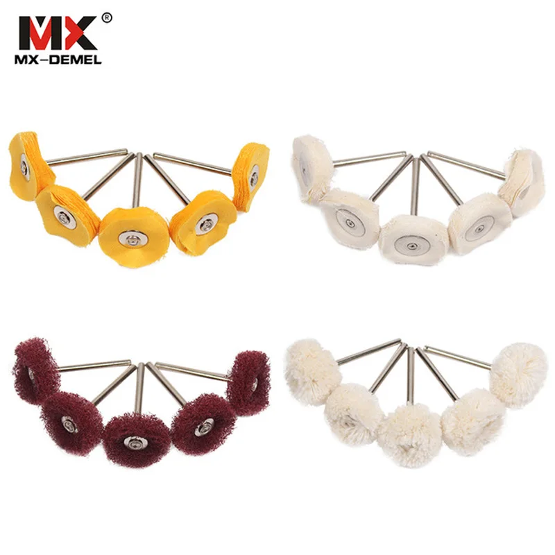 

MX-DEMEL Polishing Buffing Wheel Grinding Head Woodworking Dremel Accessories Grinder Brushes For Rotary Tools T Shape 20Pcs