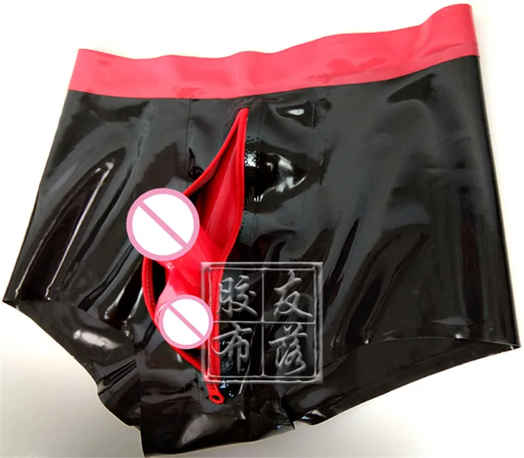 

Men Latex Boxer Codpiece Hidden Penis Sheath