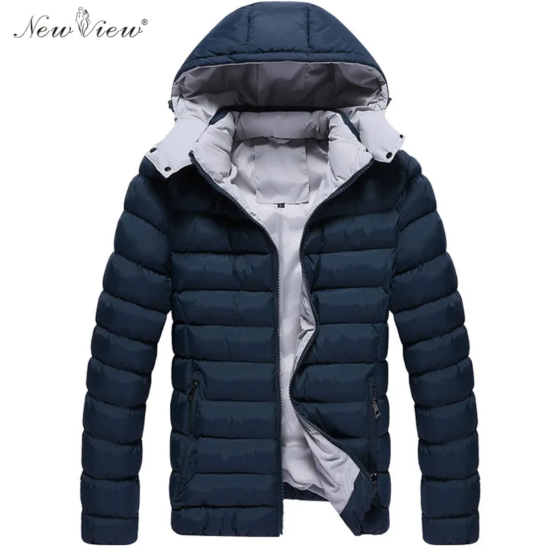 2016 Men Winter Coat Thick Warm Cotton Padded Casual Jacket Men Feather ...