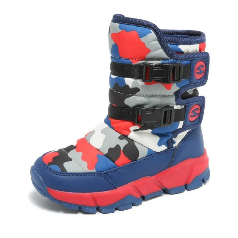 Botas cómodas para niños de media pantorrilla de felpa de fondo suave botas para niñas de algodón AA51121 - 1