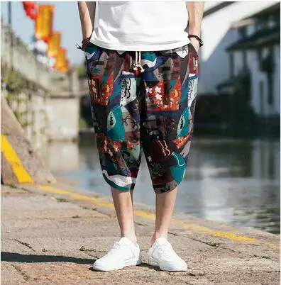 5 Sinicism Store Харадзюку 5XL шаровары мужские летние хлопковые льняные винтажные мешковатые джоггеры Японская уличная Повседневная Толстовка - Цвет: 5