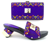 TH16-45 Free shipping African woman matching party shoes,italian shoe and bag set for wedding dress high quality.