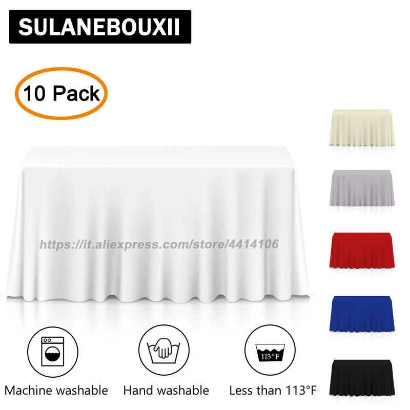 

SULANEBOUXII Premium Tablecloth for Wedding/Banquet/Restaurant - Rectangular Polyester Fabric Table Cloth