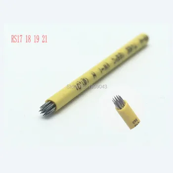 

100pcs 21 Round needles for manual pen Semi permanent makeup manual fog eyebrow needle R21 liner microblading eyebrow pen needle