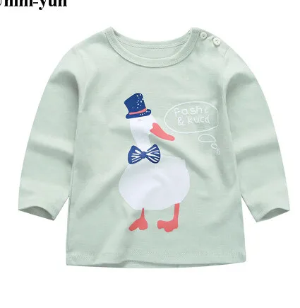 

2016 Brand New Spring&Autumn Kids Tshirt 100%Cotton Jersey allover duck print Long Sleeves boy's girls baby T shirts pullover