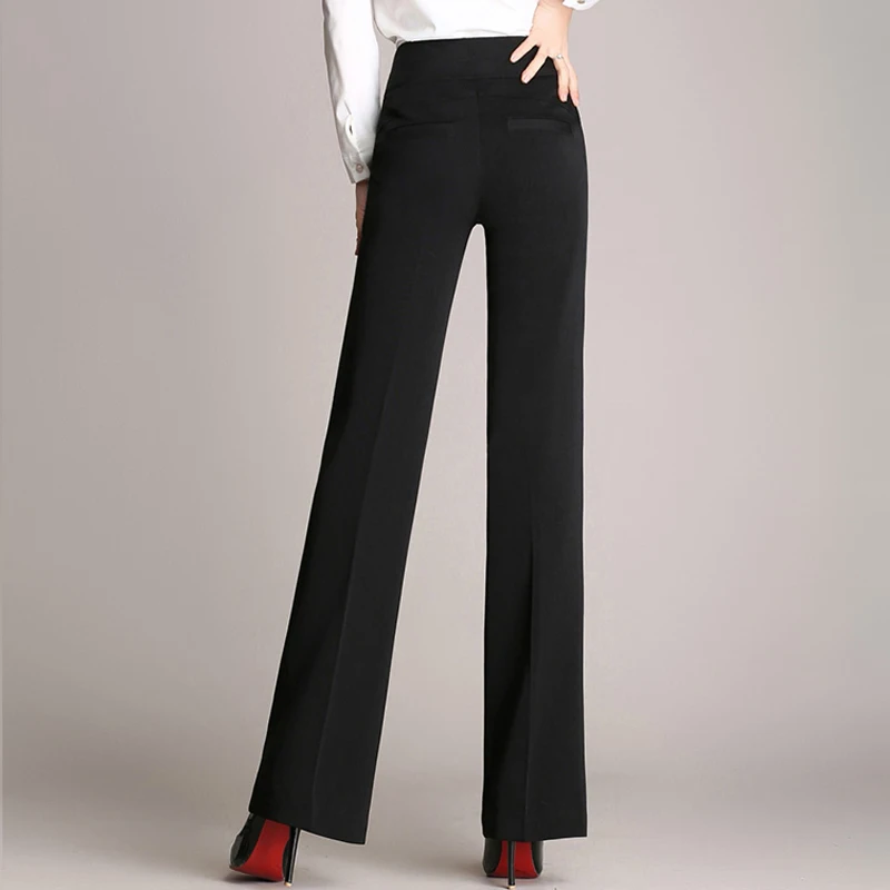 ATDYSPM Для женщин широкие штаны брюки плюс Размеры Высокая талия прямо Повседневное брюки женские элегантные офисные свободный костюм брюки Pantalon