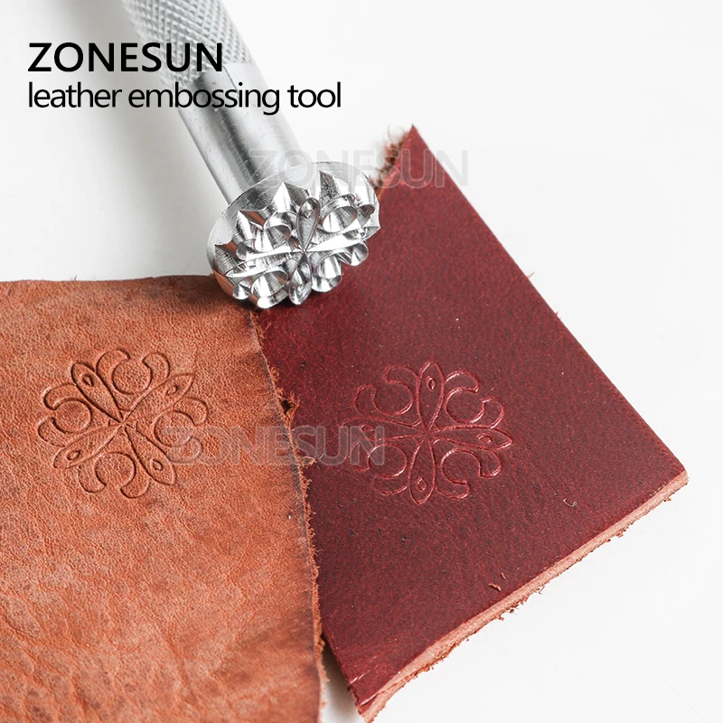 ZONESUN инструмент для тиснения кожи винтажный цветочный узор Классическая ручная