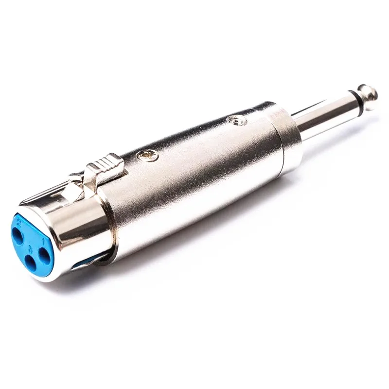 

10pcs/lot Nickel plated 3Pin XLR Female Jack to Mono 6.35mm Male Plug Microphone Adapter Connector