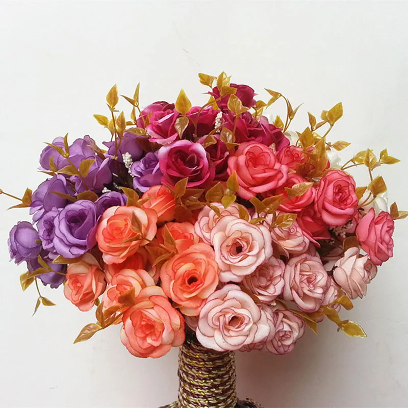 30cm Silk Rose Peony Artificial Flower 14 Heads 7 Buds Silk Fake Flower