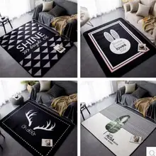Скандинавский черный, белый, серый Геометрический стиль мягкий ковер для помещений, утолщенный коврик для гостиной, детский коврик для ног