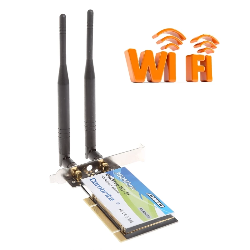 Высокое качество BCM4322 300 Мбит/с 2,4G беспроводной WLAN wifi PCI-E карта настольный адаптер с 6dBi wifi антенна высокая скорость