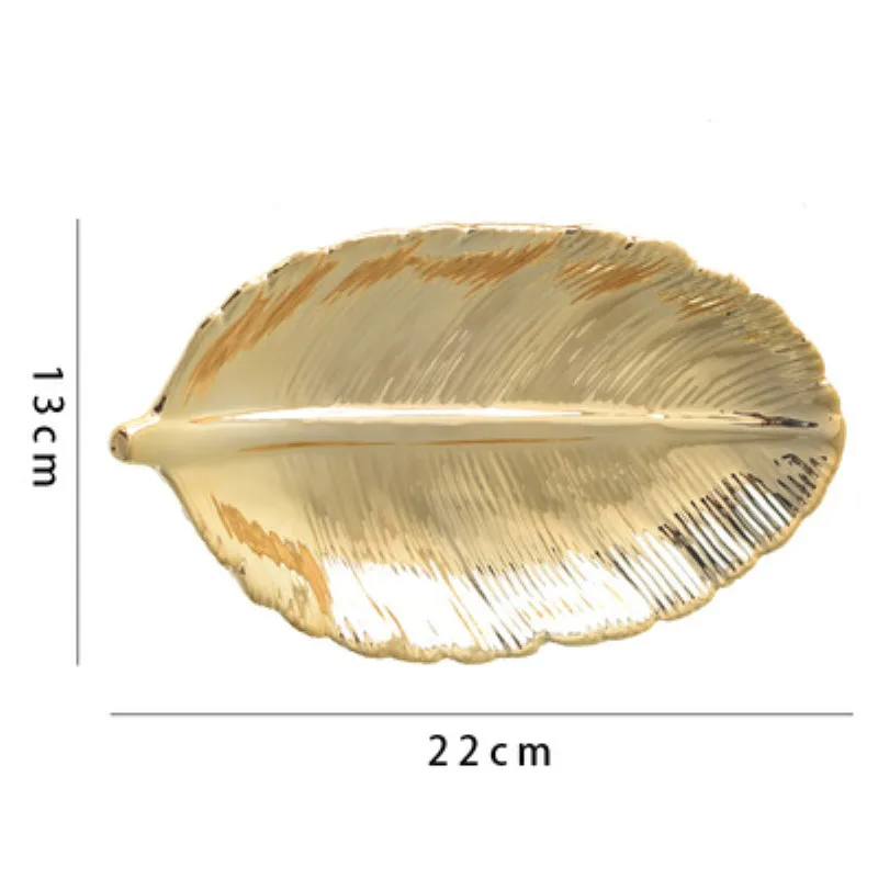 Скандинавский INS легкий роскошный лоток для хранения золотой лист ручной работы керамическая тарелка ювелирное блюдо для закусок домашнее настольное украшение - Цвет: B