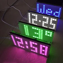 DS3231 DIY цифровой светодиодный набор часов цифровой светильник контроль температуры Дата светодиодный часы с решетчатым декором комплект отображение времени