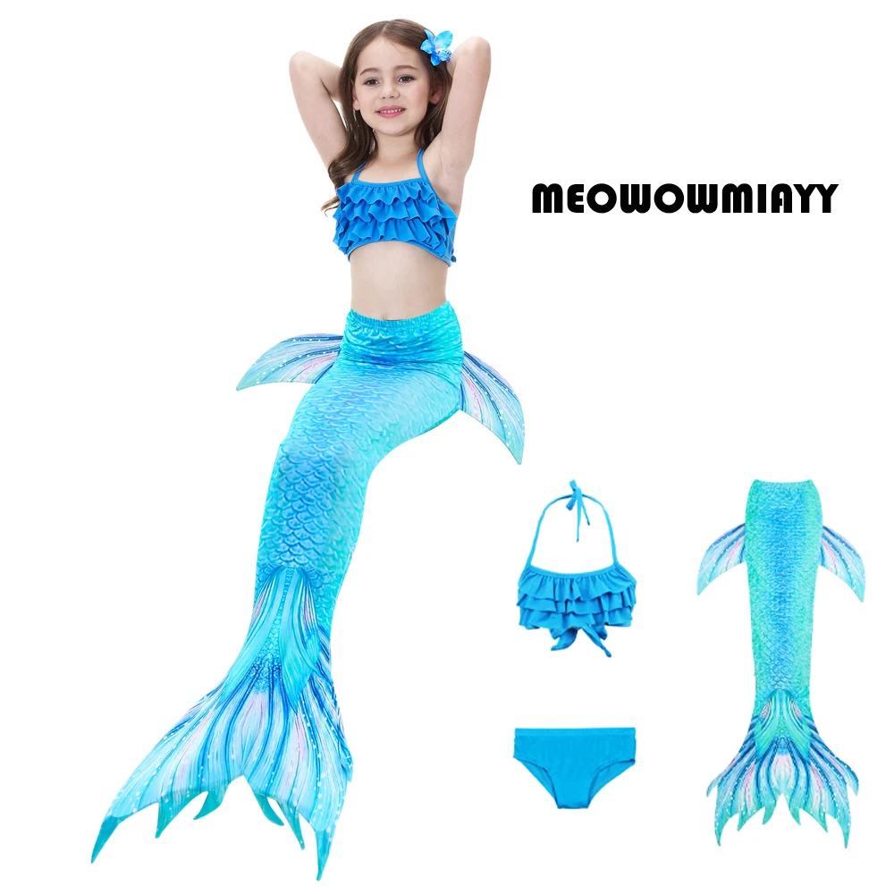 

Girls swimwear 2018 children girls summer Mermaid Tail Swimming Swimwear Costumes 3 pieces 4-8 years bikini Girls Swimsuits