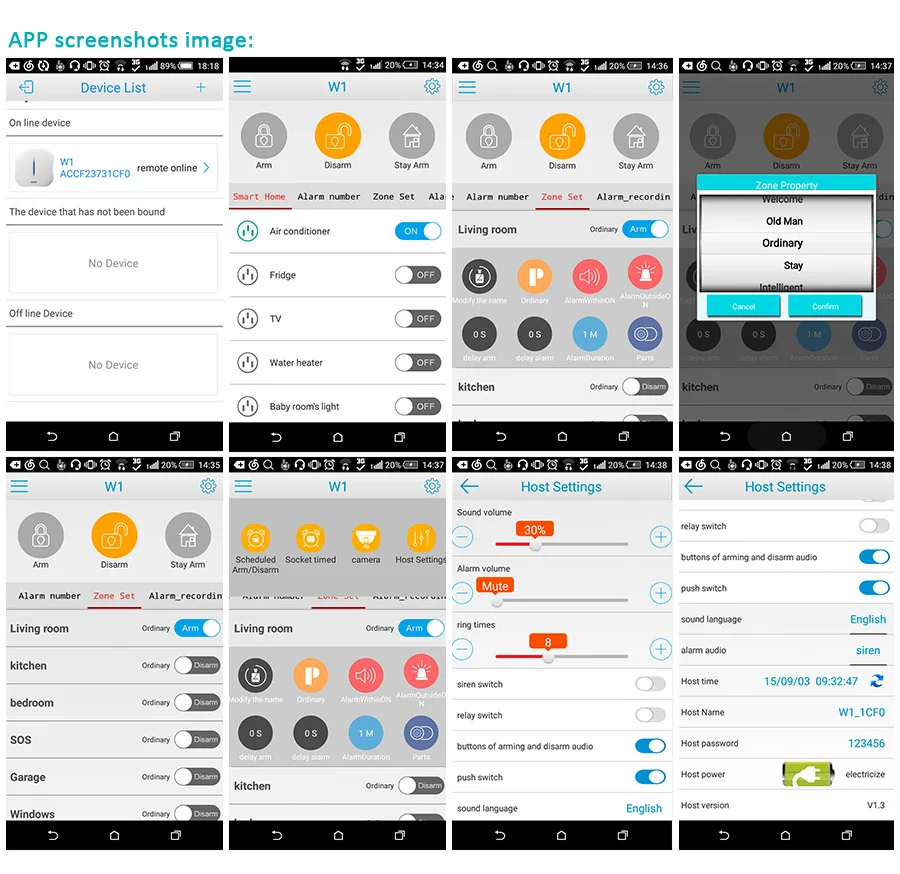 W1 WiFi pstn/GSM Умный дом Охранная сигнализация Системы с Беспроводной сирена приложение Управление охранной сигнализации хост