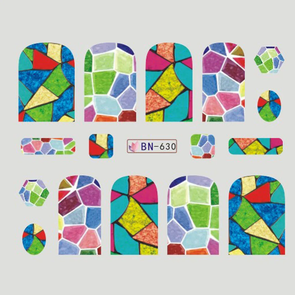 12 видов конструкций, модные мраморные керамические цветные наклейки для ногтей, маникюрный дизайн, трафареты, переводные наклейки, TRBN625-636