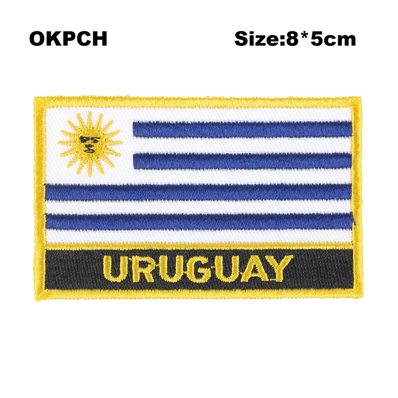 

Uruguay Rectangular Shape Flag patches embroidered flag patches PT0188-R
