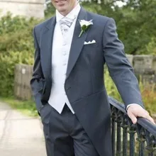 Утренний стиль, одна кнопка, Серый Жених, смокинги друзей жениха, мужские свадебные костюмы для выпускного вечера на заказ(куртка+ брюки+ жилет+ галстук) K: 203