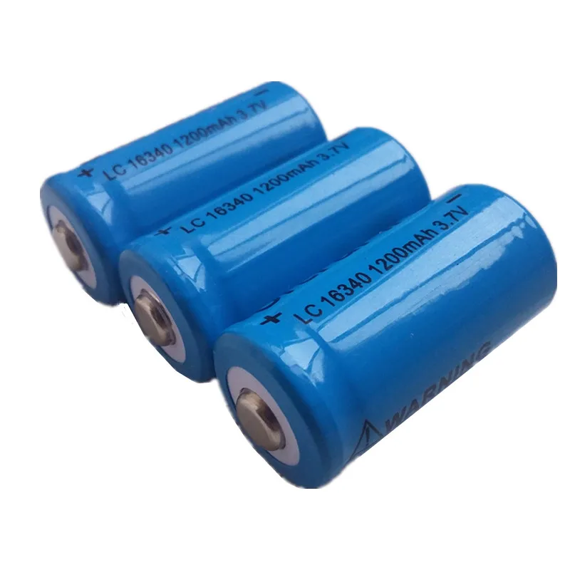 

DING LI SHI JIA 4pcs 16340 3.7v 1200mah High capacity rechargeable lithium battery flashlight batteries 16340 batteries 3.7 V
