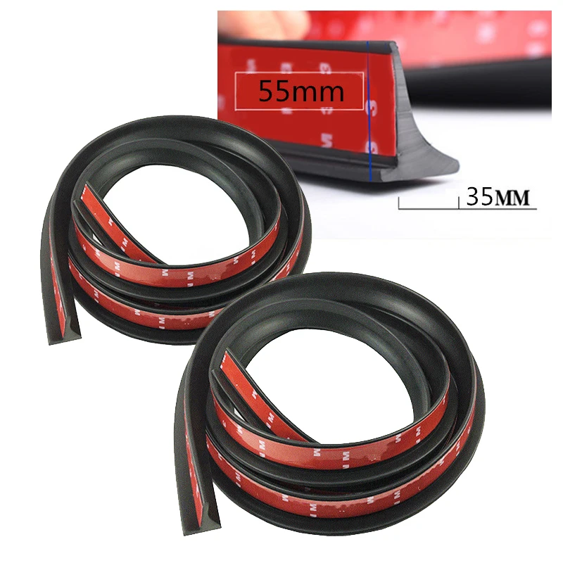 1Pair 1.5M X 5.5CM Widen Big Size Car Rubber Fender Flare Mudguard Trim For 2 Tires DIY Wheel