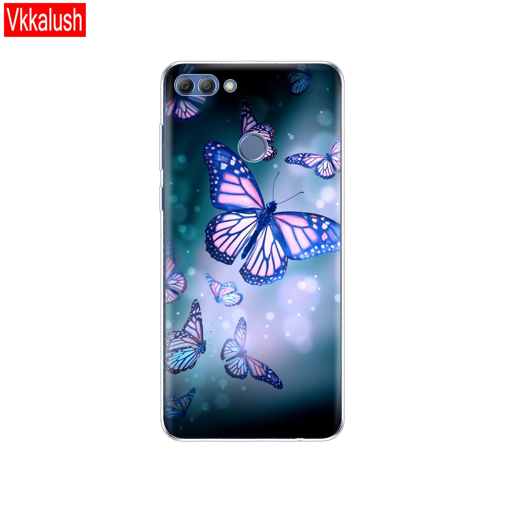 Чехол для телефона huawei P smart Enjoy 7 S, мягкий силиконовый чехол из ТПУ 360, полностью защитный прозрачный чехол с принтом - Цвет: 80182