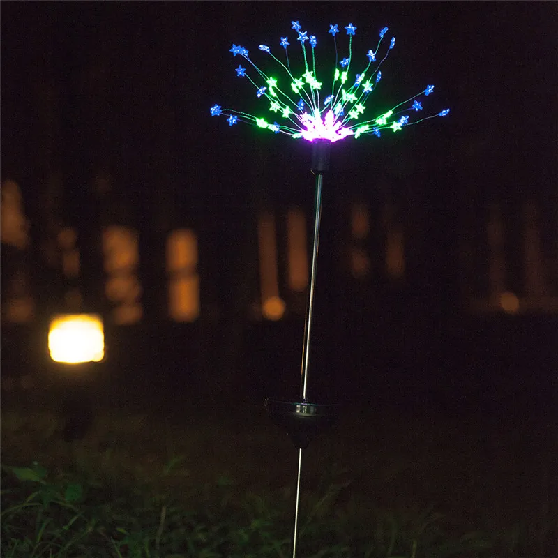

2pcs 90LED Solar Power Garden Light Christmas Lights Outdoor Fireworks LED Lawn Lamp QJ888